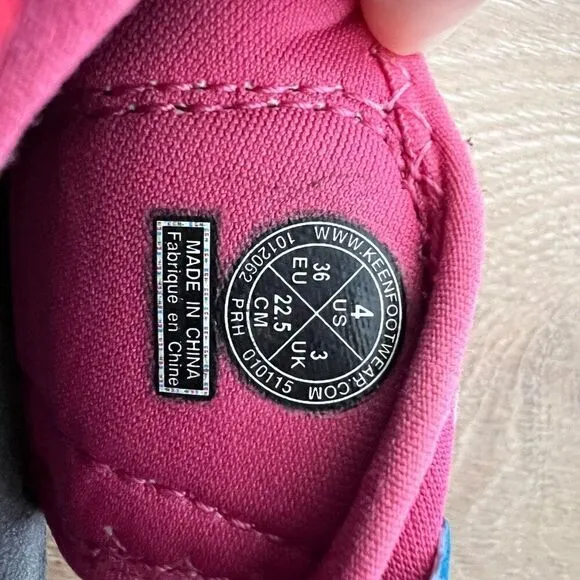 Keen Girl Big Kid Size 4 Woman 6 Pink Blue Gray Waterproof Sandals Hiking Shoe
