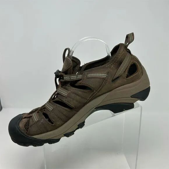 KEEN Men's Brown Leather Waterproof Hiking Sandals Size 11.5 Casual Summer