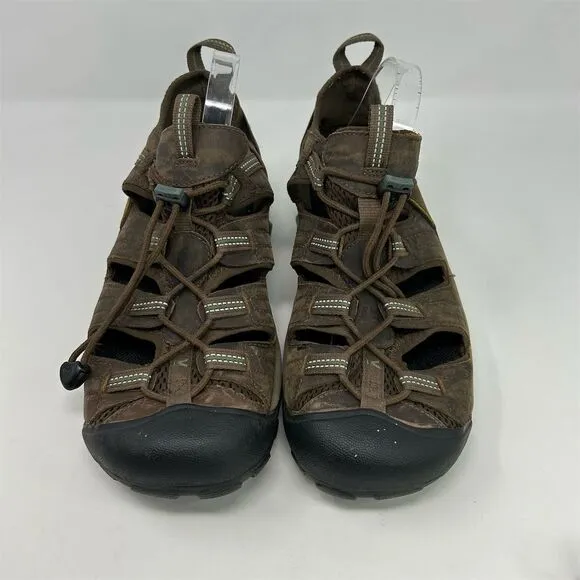 KEEN Men's Brown Leather Waterproof Hiking Sandals Size 11.5 Casual Summer