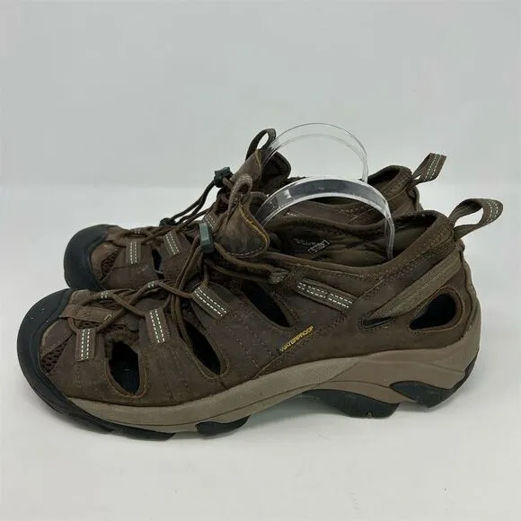 KEEN Men's Brown Leather Waterproof Hiking Sandals Size 11.5 Casual Summer
