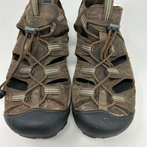 KEEN Men's Brown Leather Waterproof Hiking Sandals Size 11.5 Casual Summer