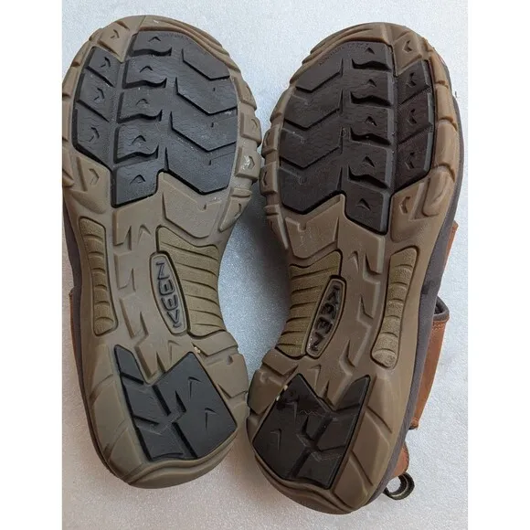 KEEN Men's Hiking Sandal US Size 11.5 Newport Brown Leather Waterproof CLEAN