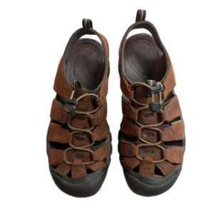 KEEN Men's Hiking Sandal US Size 11.5 Newport Brown Leather Waterproof CLEAN