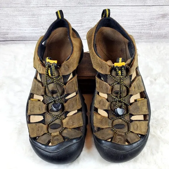 KEEN Mens Newport H2 Waterproof Sport Hiking Leather Sandals Size 10 Brown