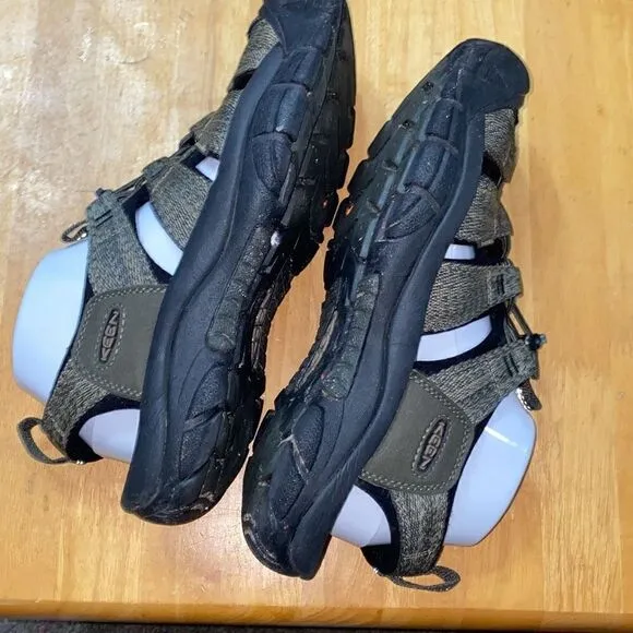KEEN Newport H2 Sport Sandals Men's Olive Green Brown Leather Waterproof Size 9