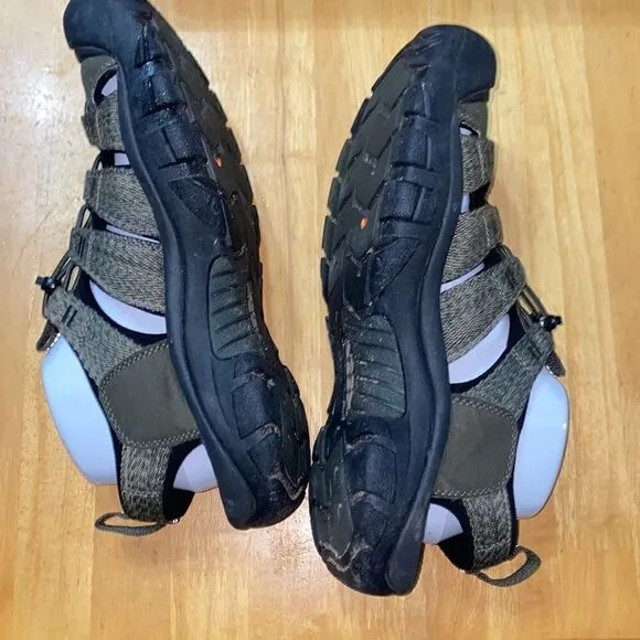 KEEN Newport H2 Sport Sandals Men's Olive Green Brown Leather Waterproof Size 9