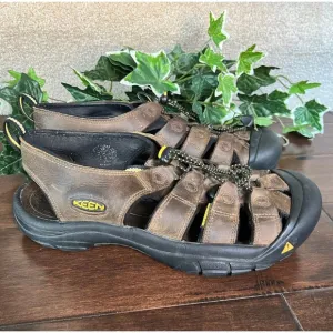 Keen Newport men's brown leather waterproof sandals size 12