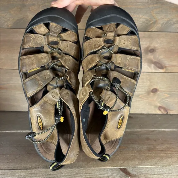 keen newport mens size 13 shoes brown leather waterproof athletic outdoor sandal