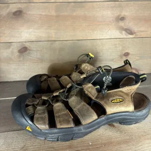keen newport mens size 13 shoes brown leather waterproof athletic outdoor sandal