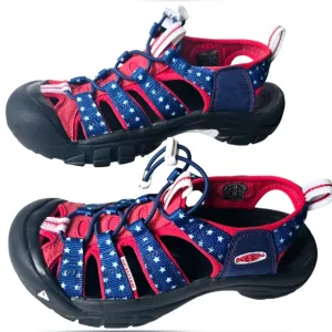 KEEN Newport Red, White and Blue Sandals size 6.5