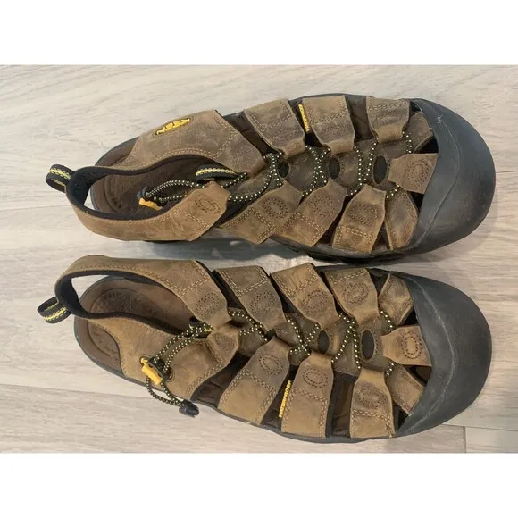 KEEN Newport Size 11.5 Brown Leather Waterproof Sports Hiking Sandals Activewear