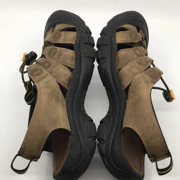 KEEN Newport Waterproof Hiking Camping Gorpcore Brown Leather Sandals Sz 9 Men