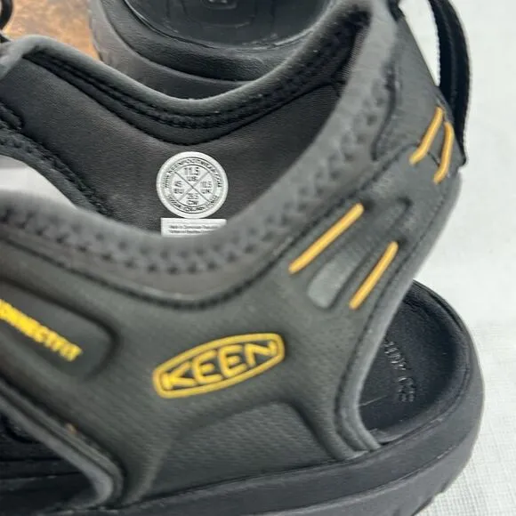 Keen Sandals Mens 11.5 D Solr Black Gold Waterproof Fisherman Water Shoe