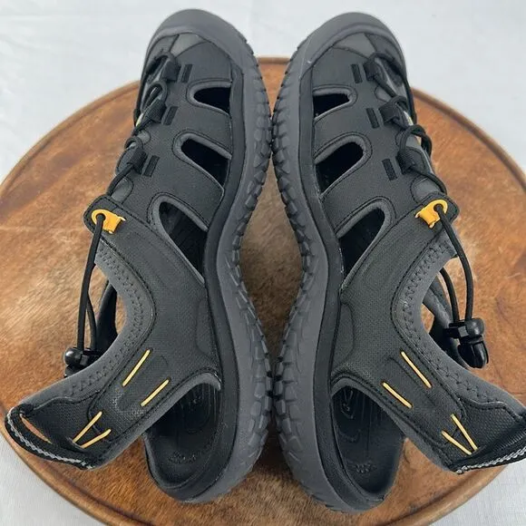 Keen Sandals Mens 11.5 D Solr Black Gold Waterproof Fisherman Water Shoe