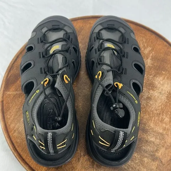 Keen Sandals Mens 11.5 D Solr Black Gold Waterproof Fisherman Water Shoe