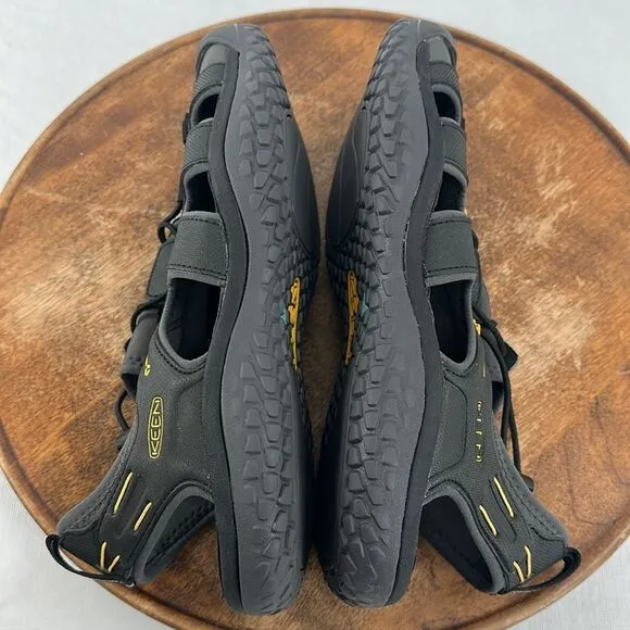 Keen Sandals Mens 11.5 D Solr Black Gold Waterproof Fisherman Water Shoe