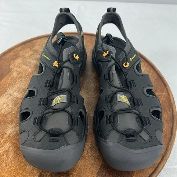 Keen Sandals Mens 11.5 D Solr Black Gold Waterproof Fisherman Water Shoe