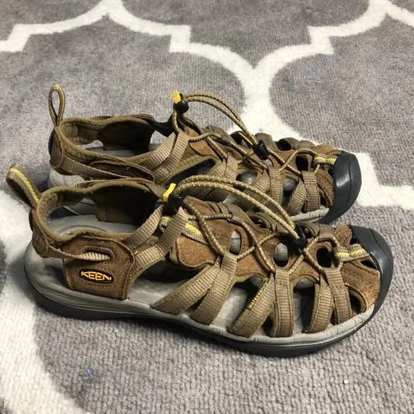 Keen Sandals Womens 9 Brown Whisper Close Toe Waterproof Leather