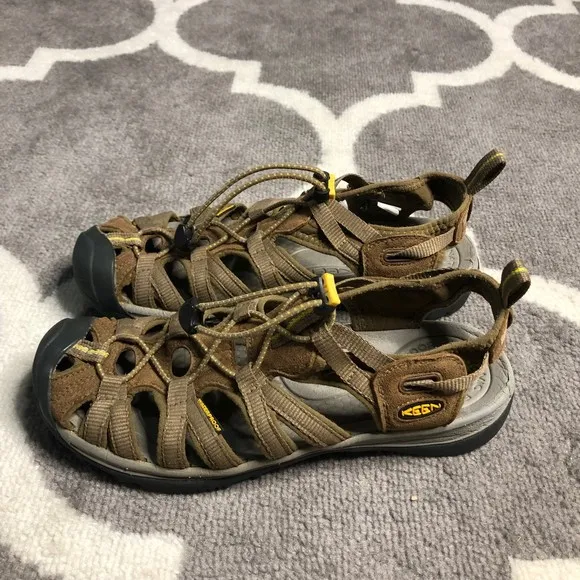 Keen Sandals Womens 9 Brown Whisper Close Toe Waterproof Leather