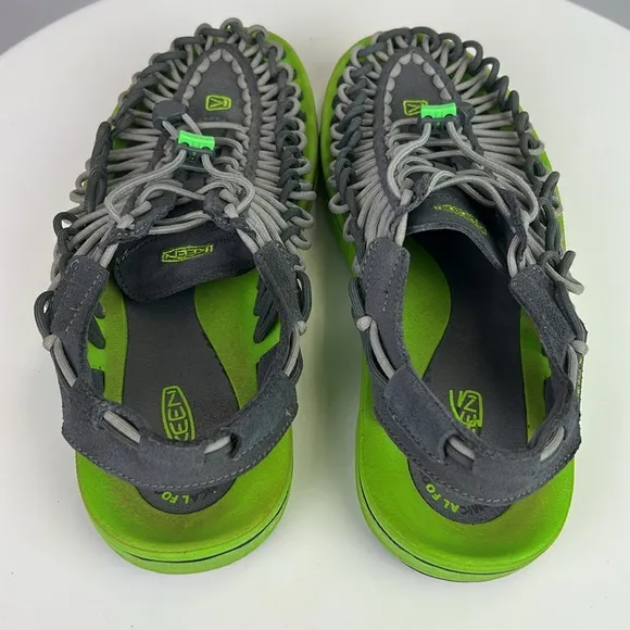 KEEN UNEEK 1013878 Mens Classic Two Cord Outdoor Waterproof Gray/Green Sandals