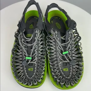 KEEN UNEEK 1013878 Mens Classic Two Cord Outdoor Waterproof Gray/Green Sandals