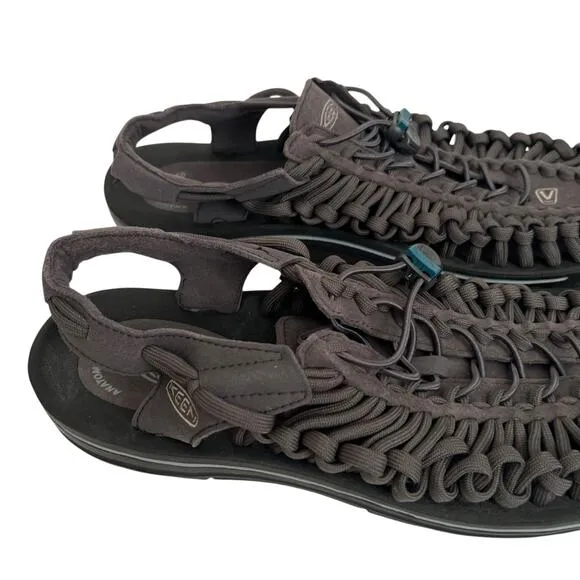 KEEN Uneek Flat Cord Summer Gray Sandals Mens Size 12