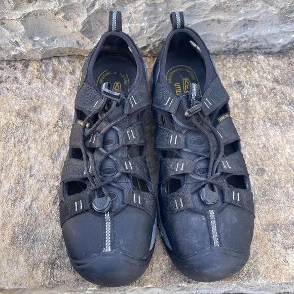 Keen Utility Men Steel Toe Sandals Black 14 EE Wide Waterproof EH Slip Resistant