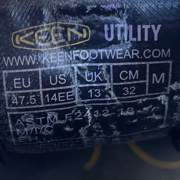 Keen Utility Men Steel Toe Sandals Black 14 EE Wide Waterproof EH Slip Resistant