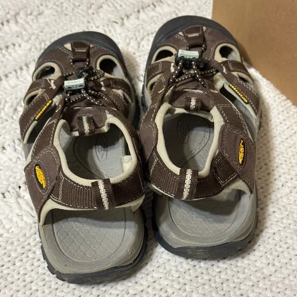Keen waterproof sandals women 39 8.5 brown black gray tan hiking trail shoe lake