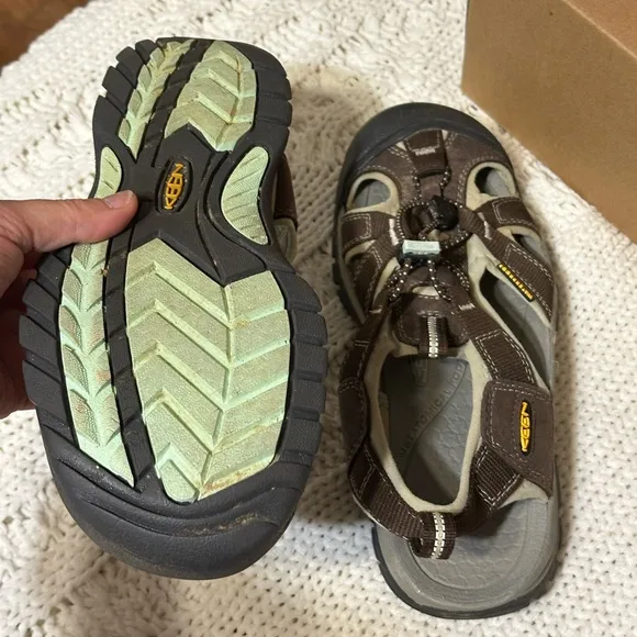 Keen waterproof sandals women 39 8.5 brown black gray tan hiking trail shoe lake
