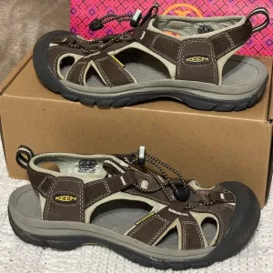 Keen waterproof sandals women 39 8.5 brown black gray tan hiking trail shoe lake