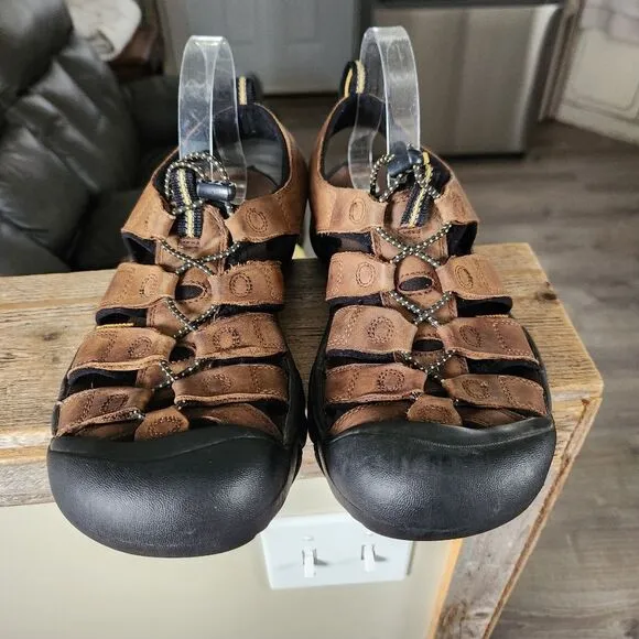 Keen Newport Sandals Men 11 Brown Leather Waterproof Sport Hiking  Sanitized RTW
