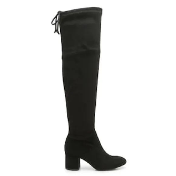 Kelly &amp; Katie Black Camoscia Suede Tarq Over-The-Knee Wide Calf Boots Size 8.5