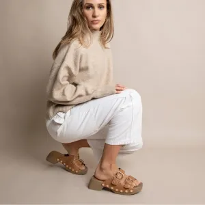 Kelsi Dagger Jolt Tan Clog Sandals