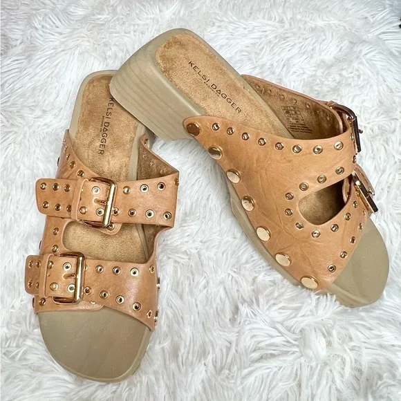 Kelsi Dagger Jolt Tan Clog Sandals