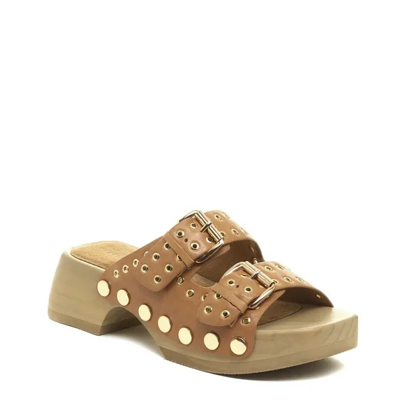 Kelsi Dagger Jolt Tan Clog Sandals