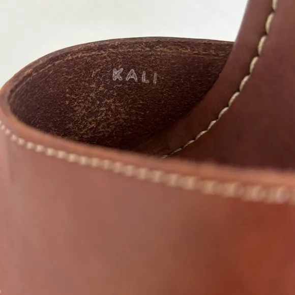 Kenneth Cole Kali Leather Platform High Heel Brown Sandals Italy Size 39/ US 8.5
