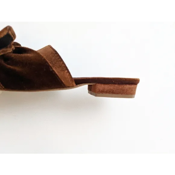 Kenneth Cole New York Candice Velvet Slide Flat Sandals With Bow Women's Size 6
