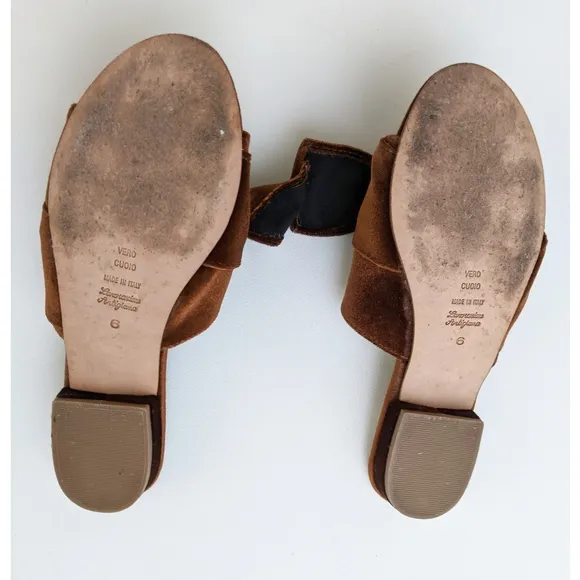 Kenneth Cole New York Candice Velvet Slide Flat Sandals With Bow Women's Size 6