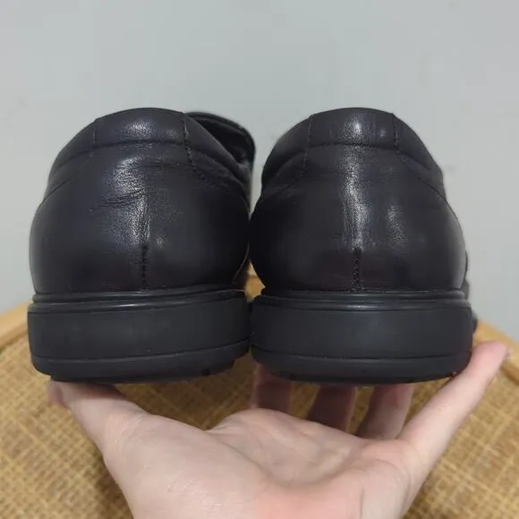 Kenneth Cole New York Mid-Way Dress Shoes Men's 11.5 Leather Loafers Black