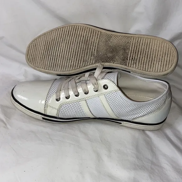 Kenneth Cole New York White  Leather  Down Load  Oxford Sneakers 11M