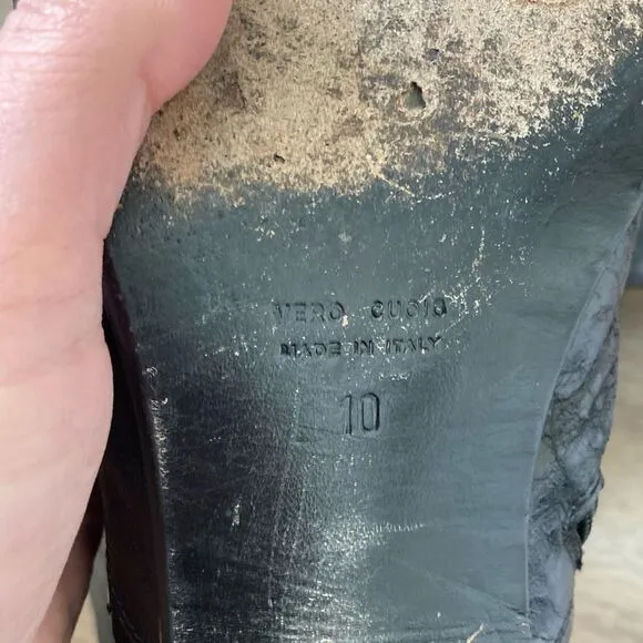 Kenneth Kole Black Leather Cowboy Boots Sz 10