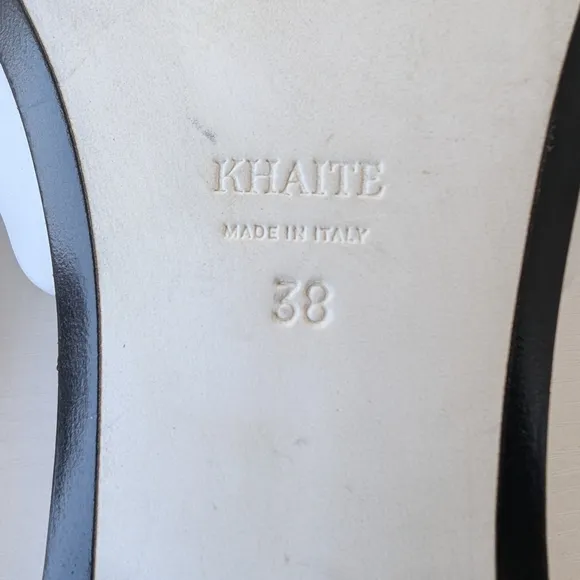KHAITE White Slide Sandals Woven Leather