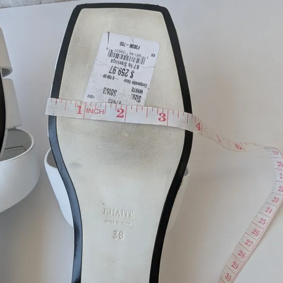 KHAITE White Slide Sandals Woven Leather