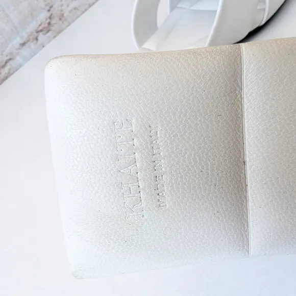 KHAITE White Slide Sandals Woven Leather