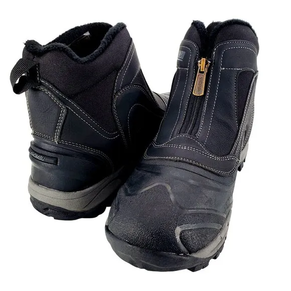 KHOMBU Boots Men's 9 Mason Outdoor Waterproof Rugged Slip-on Zipper Front Shoes