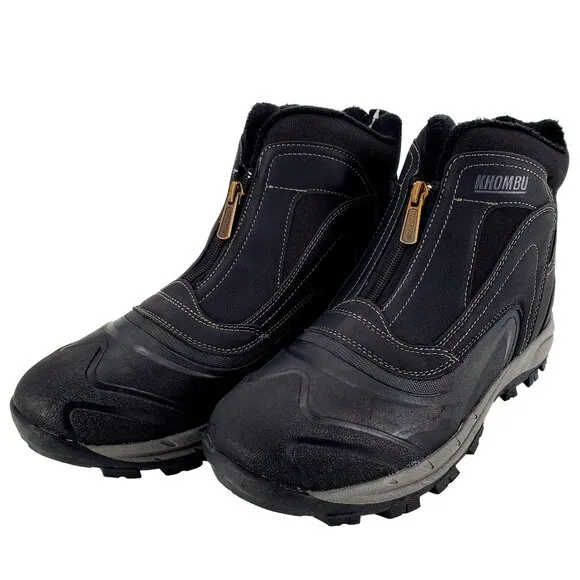 KHOMBU Boots Men's 9 Mason Outdoor Waterproof Rugged Slip-on Zipper Front Shoes