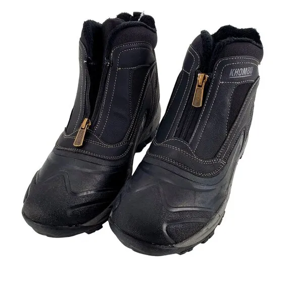 KHOMBU Boots Men's 9 Mason Outdoor Waterproof Rugged Slip-on Zipper Front Shoes