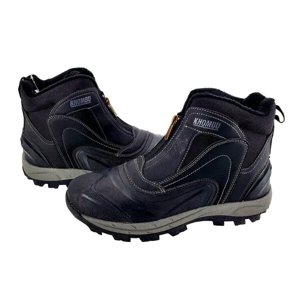 KHOMBU Boots Men's 9 Mason Outdoor Waterproof Rugged Slip-on Zipper Front Shoes