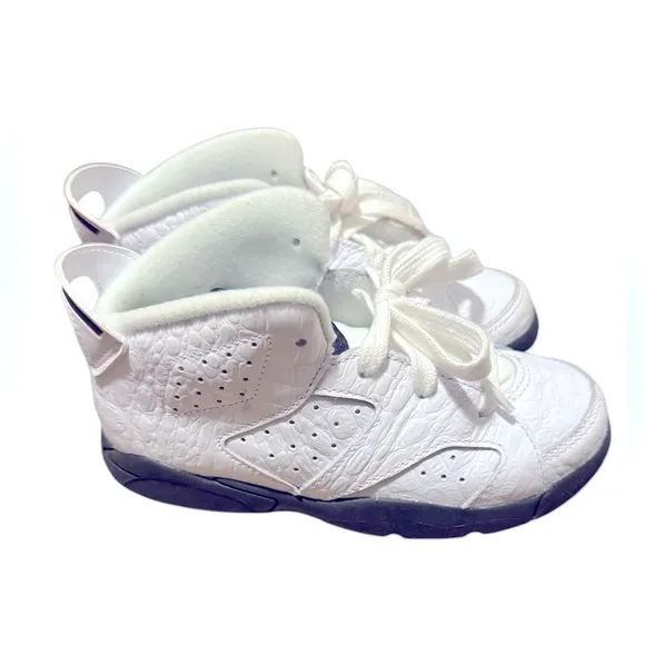 Kids Air Jordan 6 Retro Alligator White Sneakers Size 10C